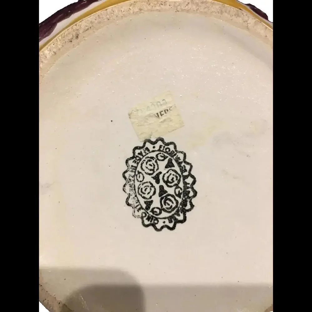 🍽️Large Hand Painted Bowl - Yellow With grapes